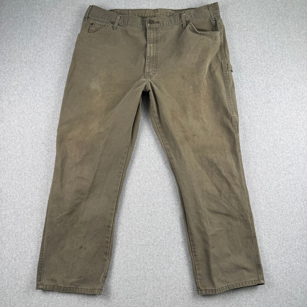 Wrangler Carpenter Pants Mens 40x30 939RMS Green‎ Duck Canvas Utility Workwear